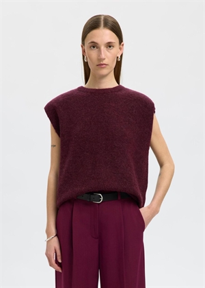 Lulu sl strik vest Fig/Black Core Selected Femme 